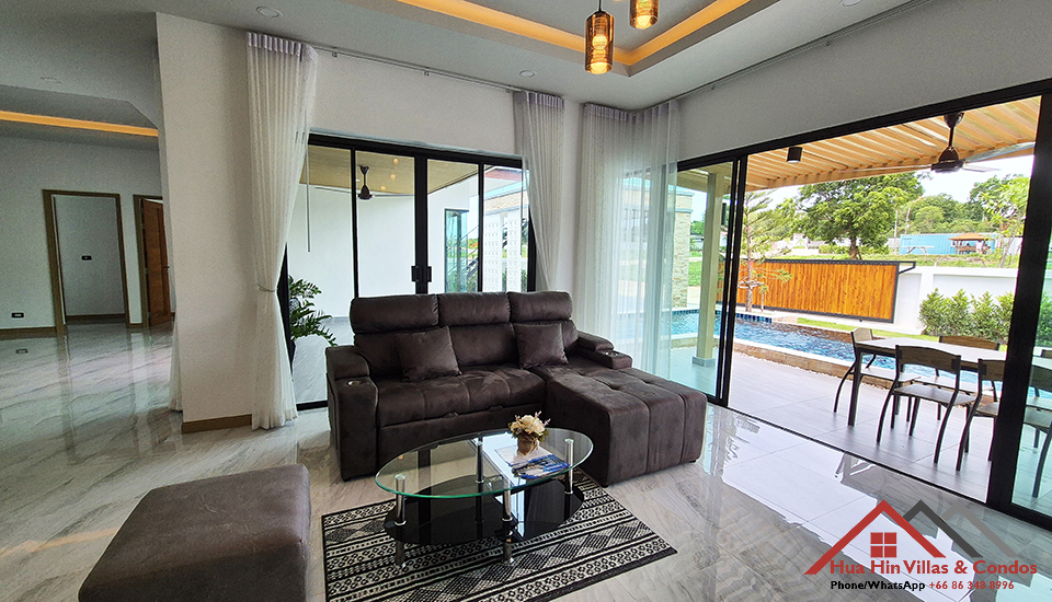 New three bedrooms villa with salt water pool for sale in Bonair Hua Hin