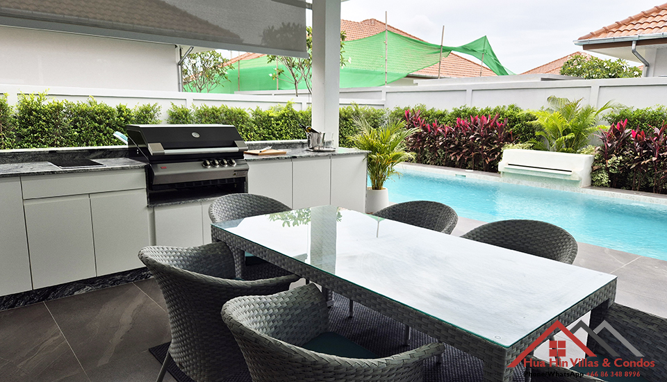 Off-plan furnished three bedrooms pool villa for sale in Orchid Palm Homes Mali Vista Hua Hin