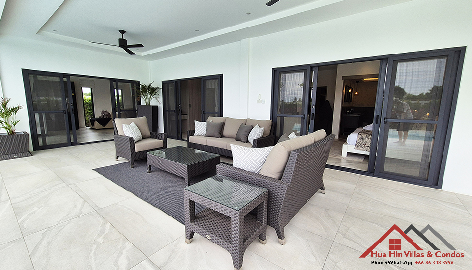 Modern three bedrooms pool villa for sale in Orchid Palm Homes Mali Vista Hua Hin